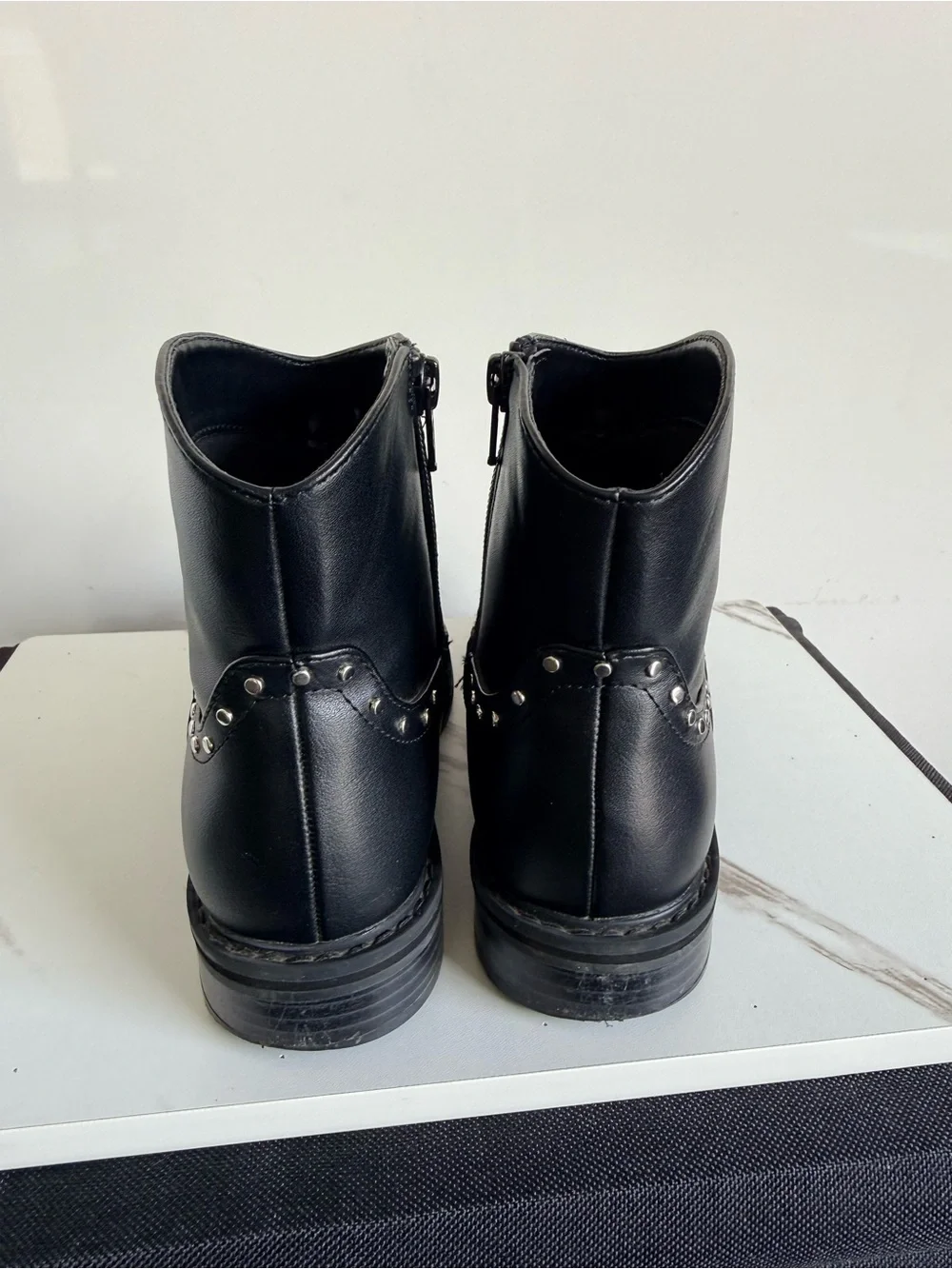 Nordstrom Girl Black Studded Kids Ankle Boots